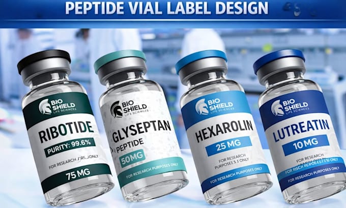 Design product label design supplements labels peptide vial sarms ...
