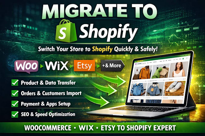 migrate lightspeed wordpress ecwid wix squarespaces woocomerces esty to shopify