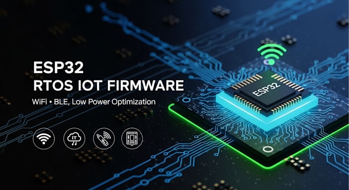 develop esp32 rtos iot firmware with wifi, ble and low power optimization