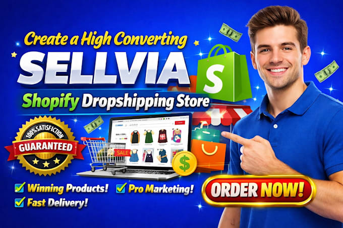 create a high converting promoting marketing sellvia shopify dropshipping store