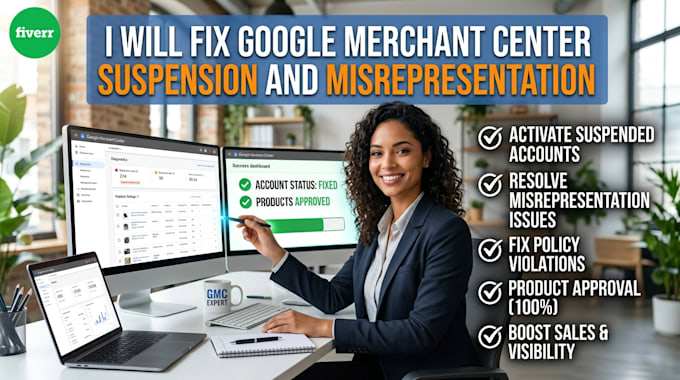 fix google merchant center suspension and misrepresentation