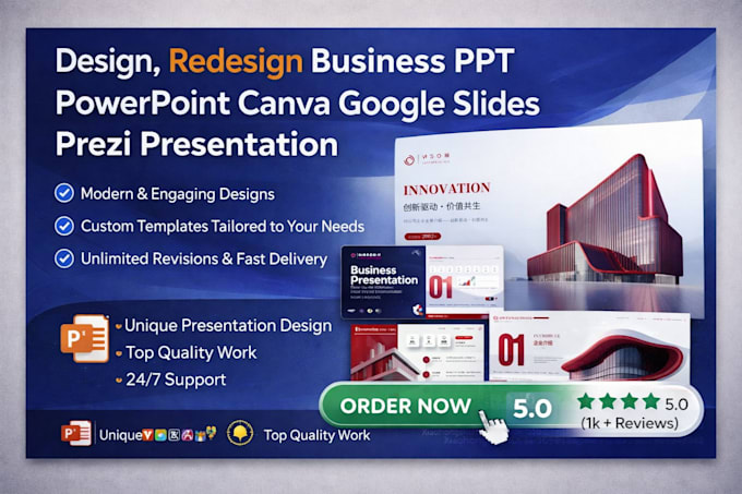 design redesign create powerpoint keynote google slide canva prezi presentation