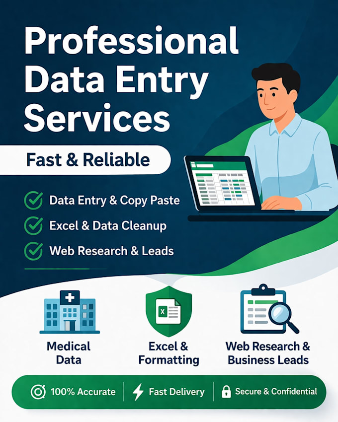 do fast excel data entry, copy paste and web research work