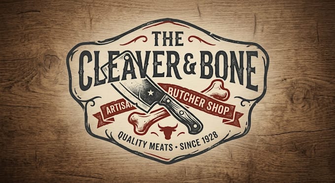 design a bold and professional butcher shop logo