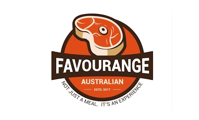 design meet beef seafood packaged product logo