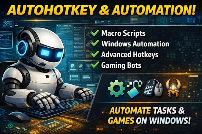 create detailed autohotkey script, macro script, windows automation, gaming bot