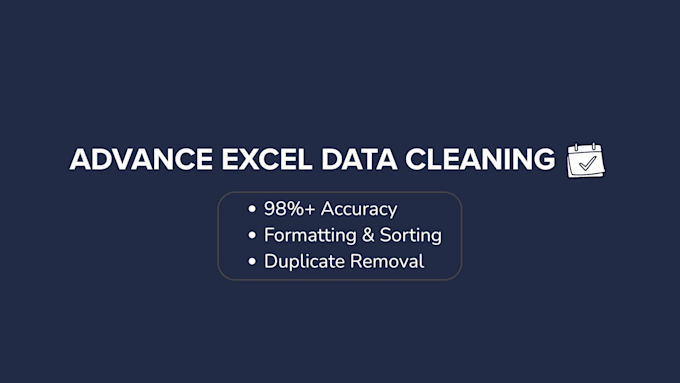do advanced excel data cleaning, formatting, and processing