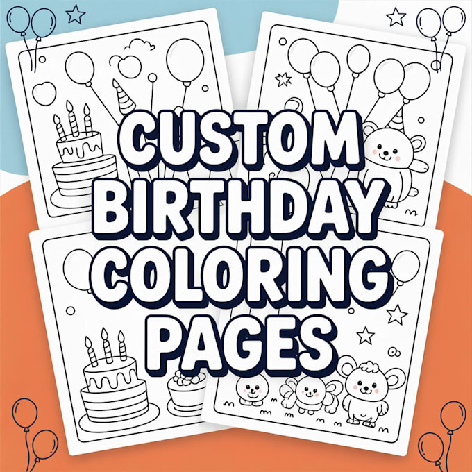 create custom kids birthday coloring pages printable
