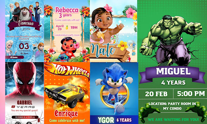 create modern birthday invitation,
