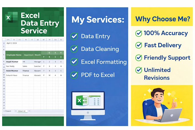 do excel data entry cleaning and formatting