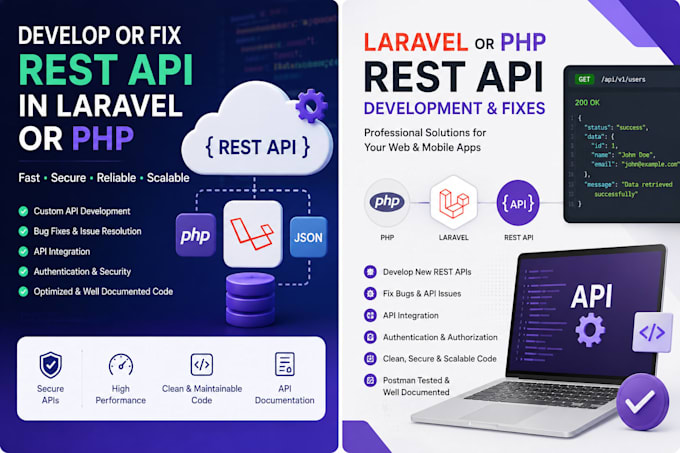 develop or fix rest API in laravel or PHP