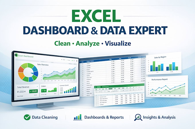 Create a professional excel dashboard, reports and data analysis by ...