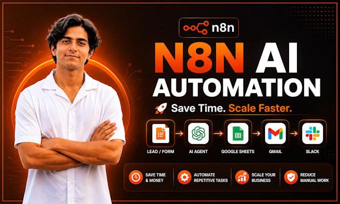 create n8n ai automation workflows and ai agents for CRM and shopify