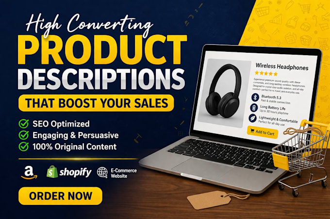 write SEO product descriptions for amazon, shopify, website