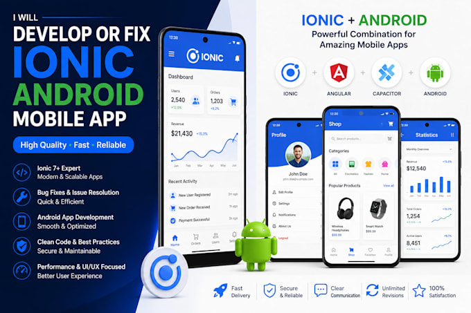 develop or fix ionic android mobile app