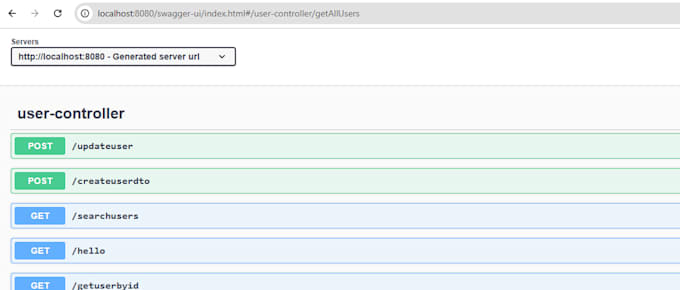 develop spring boot rest API with postgresql, swagger clean