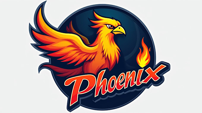 do unique phoenix bird logo design 1 day