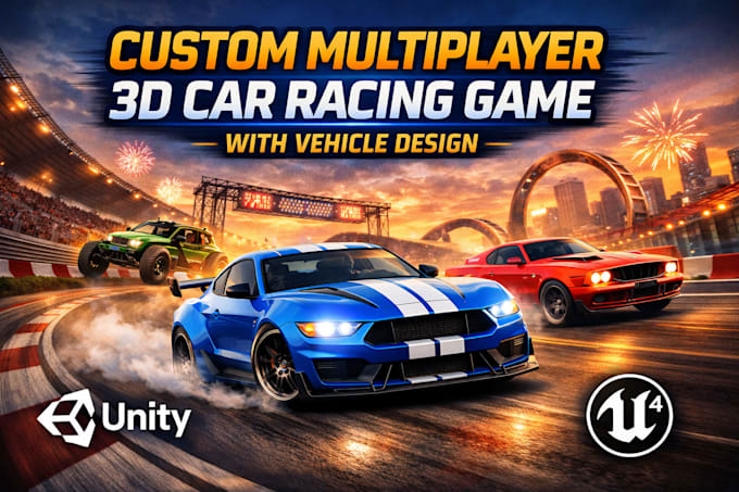develop custom multiplayer 3d car racing game vehicle design