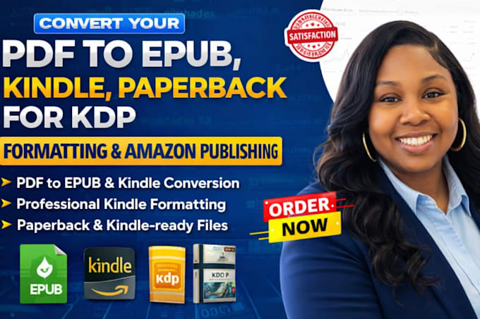 do PDF to epub, ebook conversion,kindle formatting, paperback and KDP for amazon