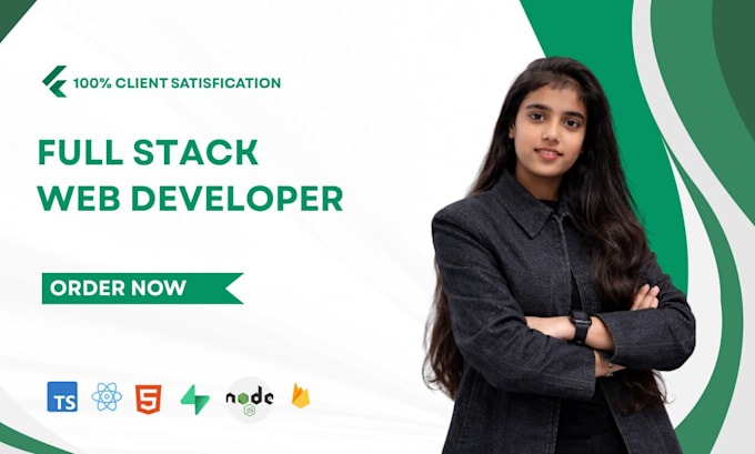 develop responsive full stack websites using react js and node js