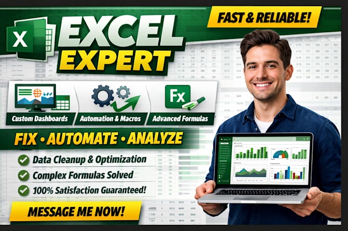 be your excel expert for dashboards, automation, and data analysis