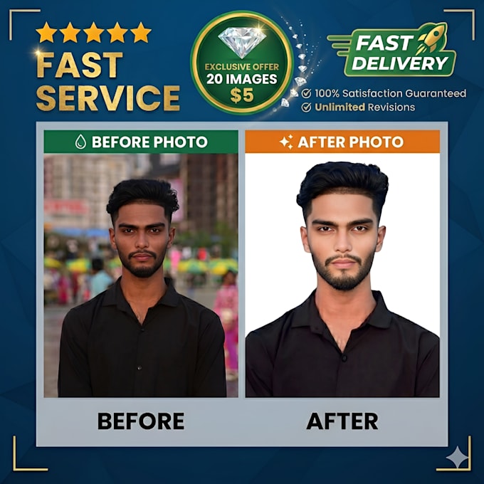 do professional background removal in 2 hours