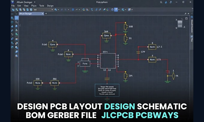 design pcb layout design schematic bom gerber file jlcpcb pcbways