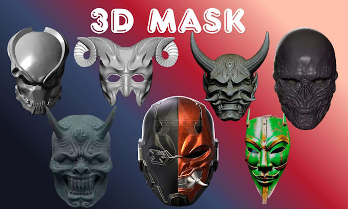 sculp 3d mask 3d helmet cosplay 3d halloween mask oni mask model for 3d printing
