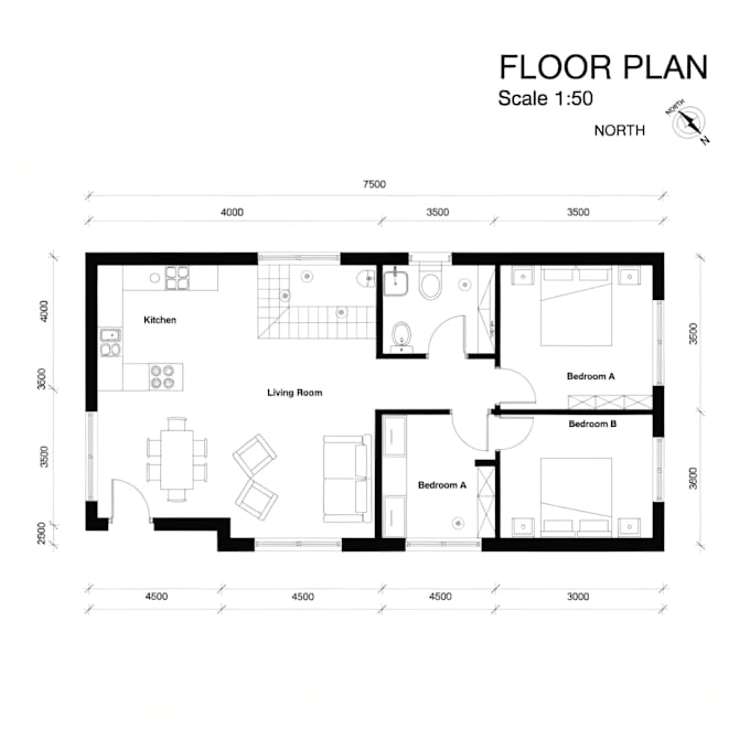 do draw your architectural floor plan in auto cad 2d