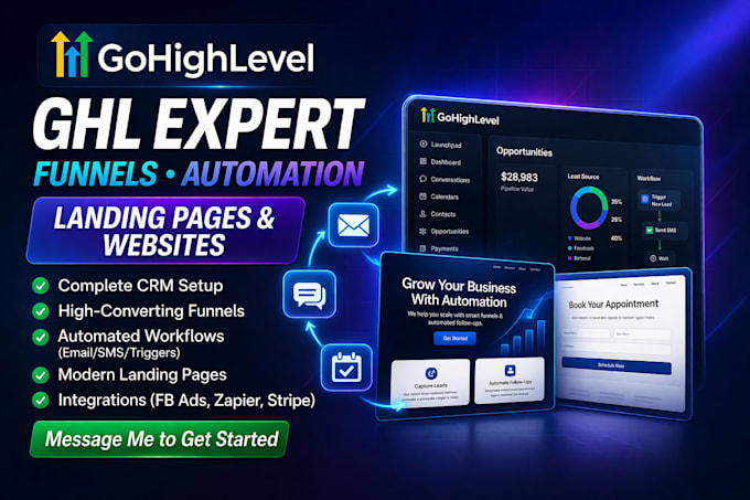 be your gohighlevel expert for CRM, funnels, and automation