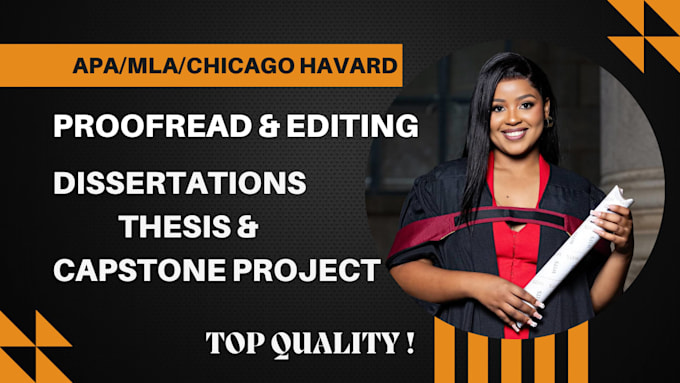professional dissertation, thesis, capstone project edits, and proofreading