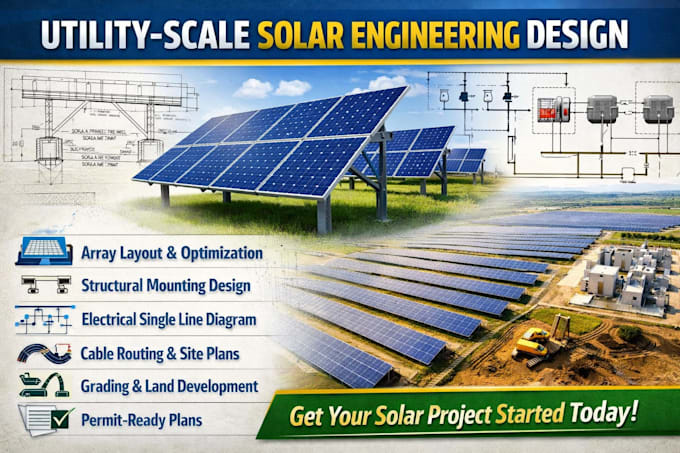 Solar Laydown Area Utility scale zonnepark lay-out pv plan set ontwerp texas california