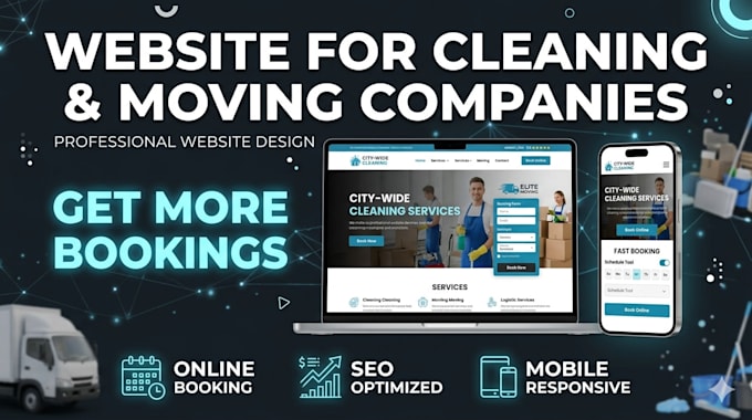 create responsive website for cleaning moving and logistics company