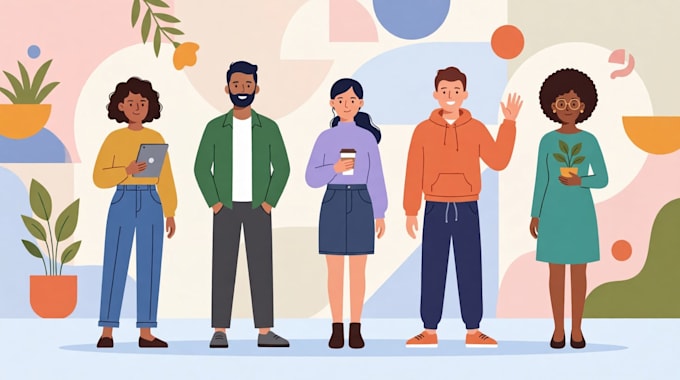 design flat vector characters illustrations
