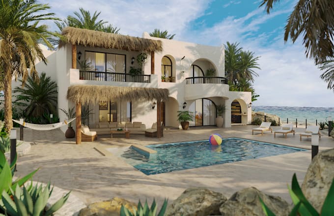 create photorealistic 3d architectural visualization for house and buildings