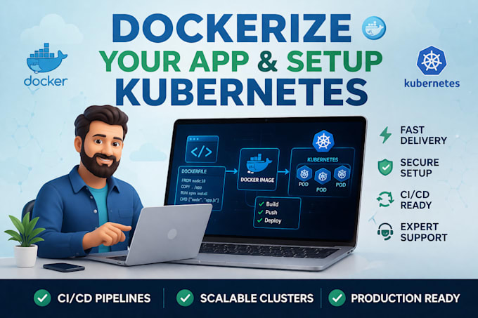 dockerize your applications and setup kubernetes clusters