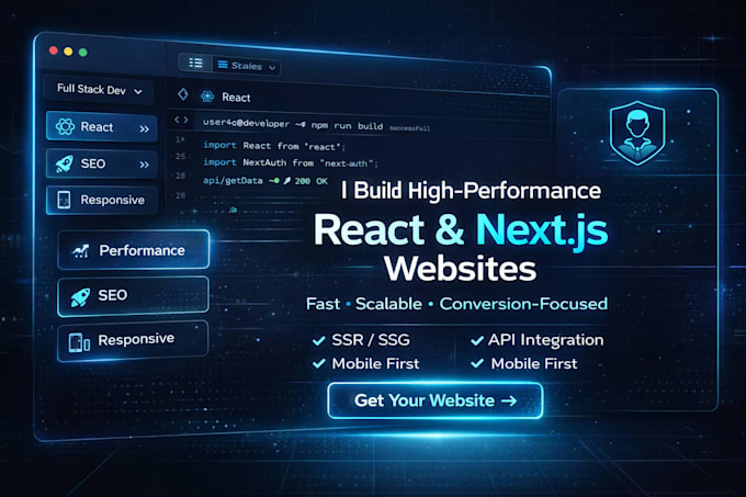 build a modern react or nextjs website