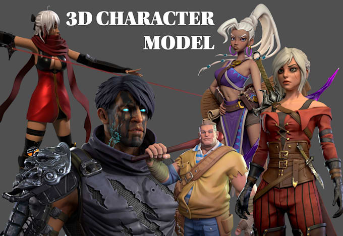 stylized 3d character model cartoon character anime 3d model unity unreal engine
