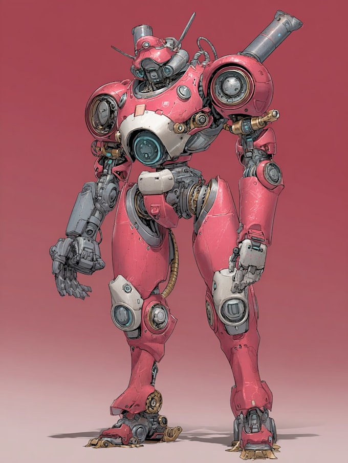 amazing character mecha robot illustration