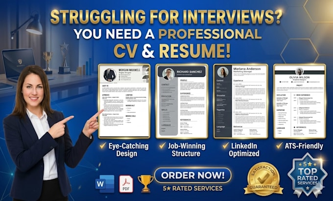 create impressive resume, CV and linkedin profile optimization