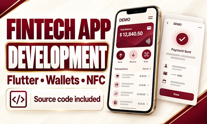 develop a flutter fintech app with digital wallet and nfc