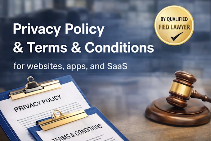 draft privacy policy and terms for website, app, or saas gdpr ready