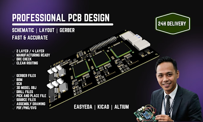 design pcb and schematic for your electronics project
