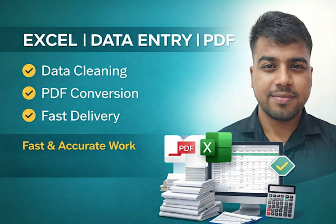 excel data cleaning, reports, image to pdf and dashboard
