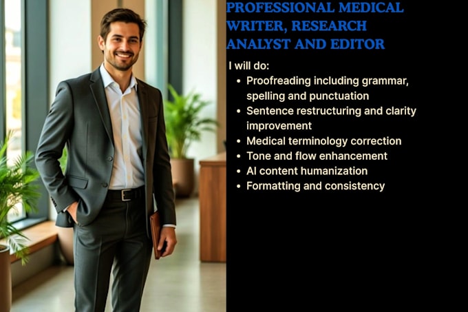 proofread and edit medical content for clarity and quality