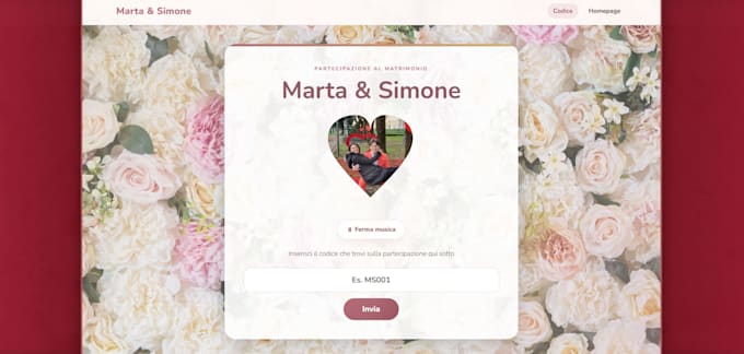 create a modern custom wedding website