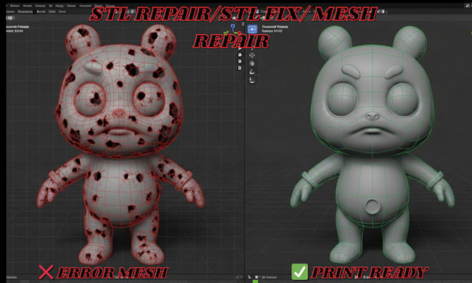Fix stl file repair 3d model mesh cleanup non manifold fix broken file ...