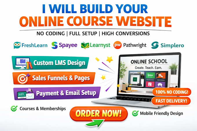 design freshlearn spayee learnyst pathwright coursecraft simplero school website