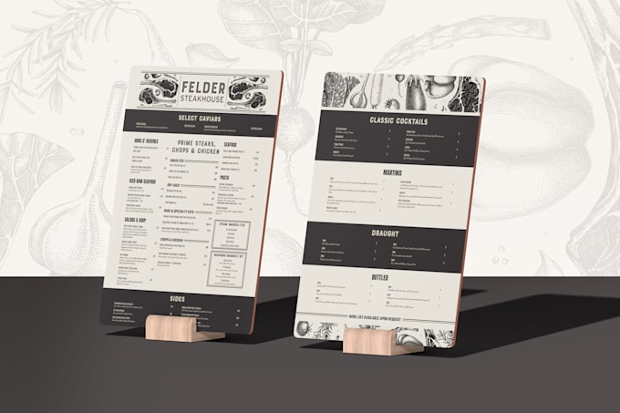 create a custom, professional print ready menu