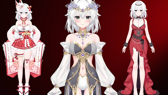 create live2d vtuber model, 2d vtuber model, anime live2d, nsfw vtuber model